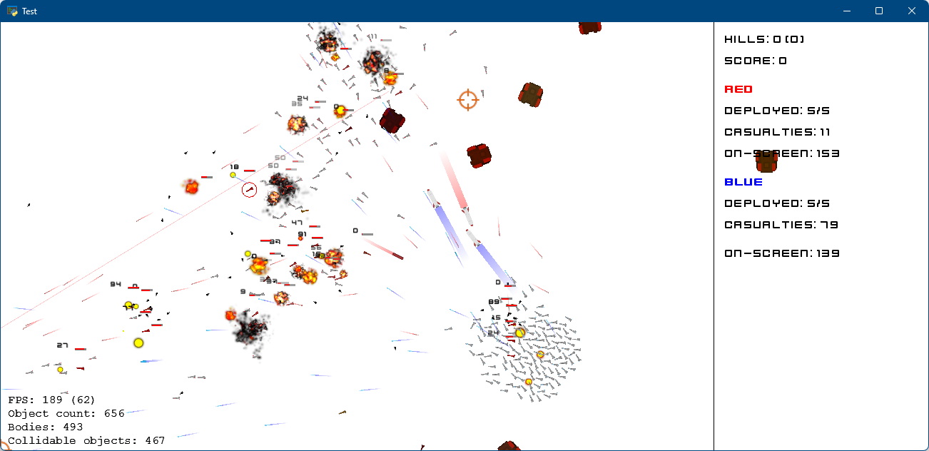 Destroyed objects and crowd demonstration